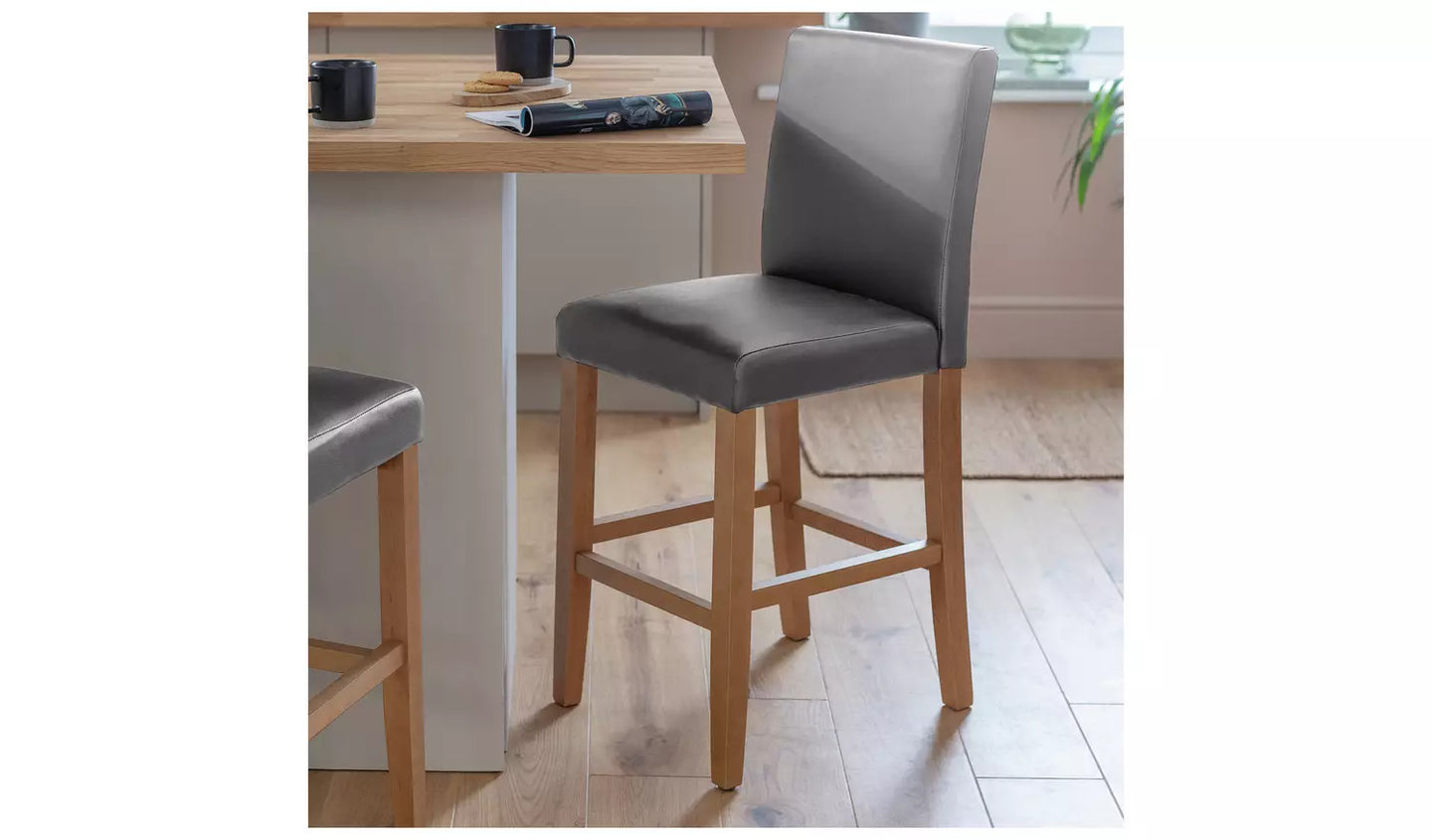 Winslow Faux Leather Bar Stool - Grey